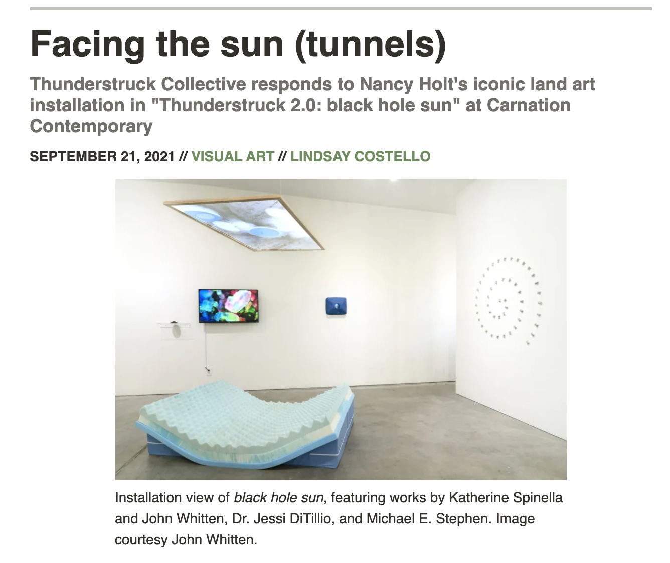Image of Oregon ArtsWatch web page with a review of art exhibition.