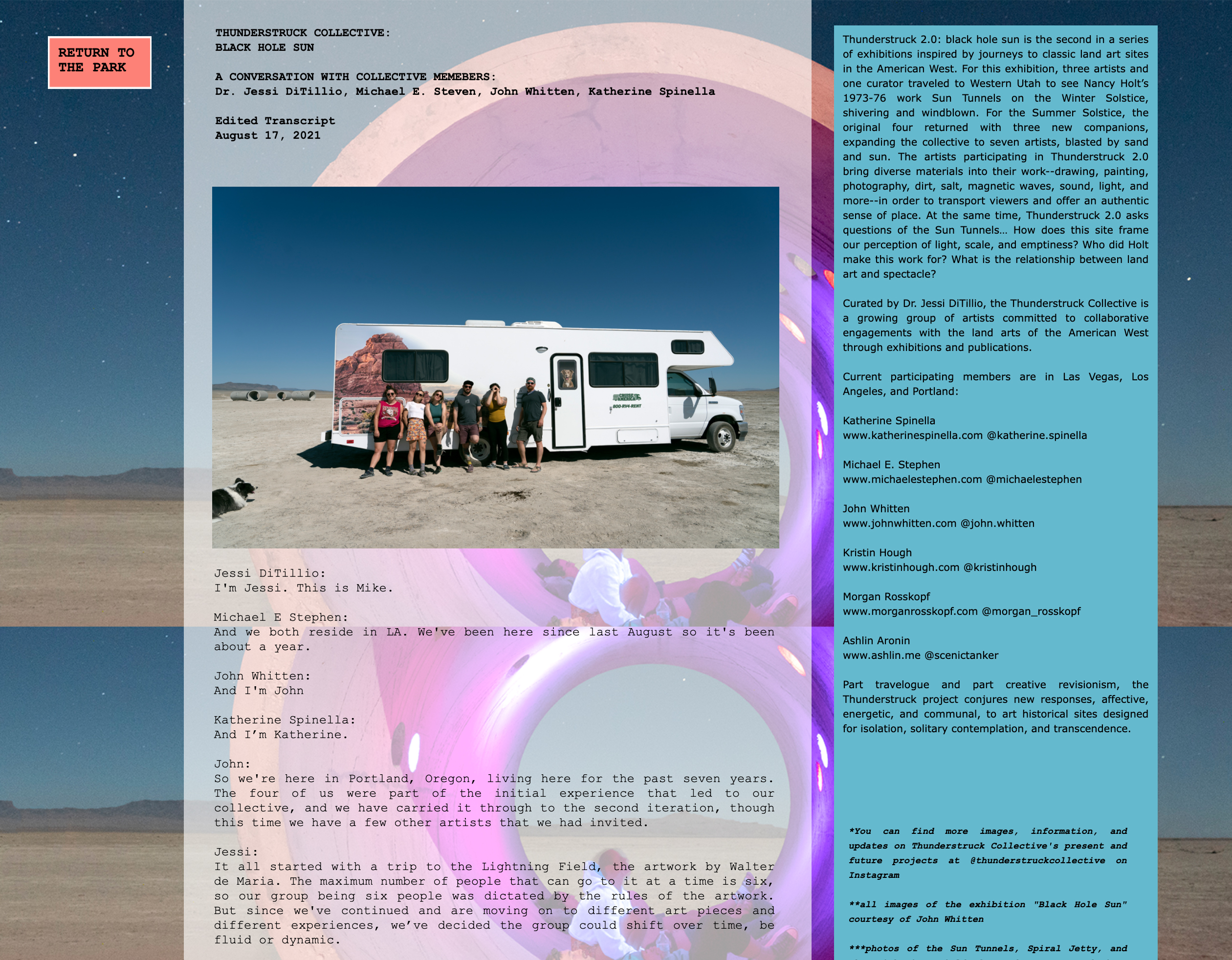 Image of PARC Gazebo web page with an interview with Thunderstruck co-founders.