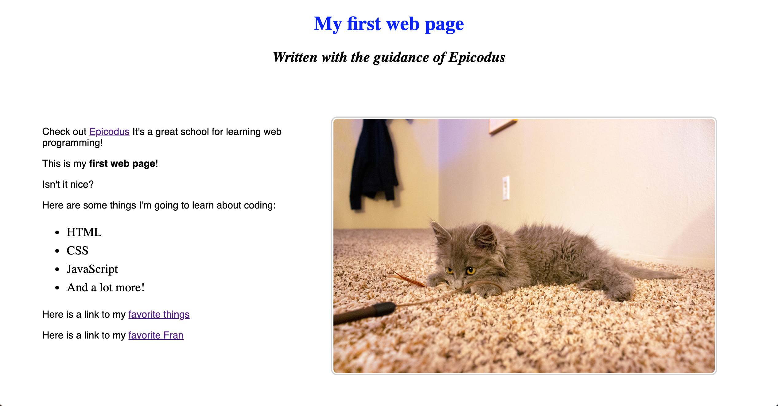 Image of My First Webpage