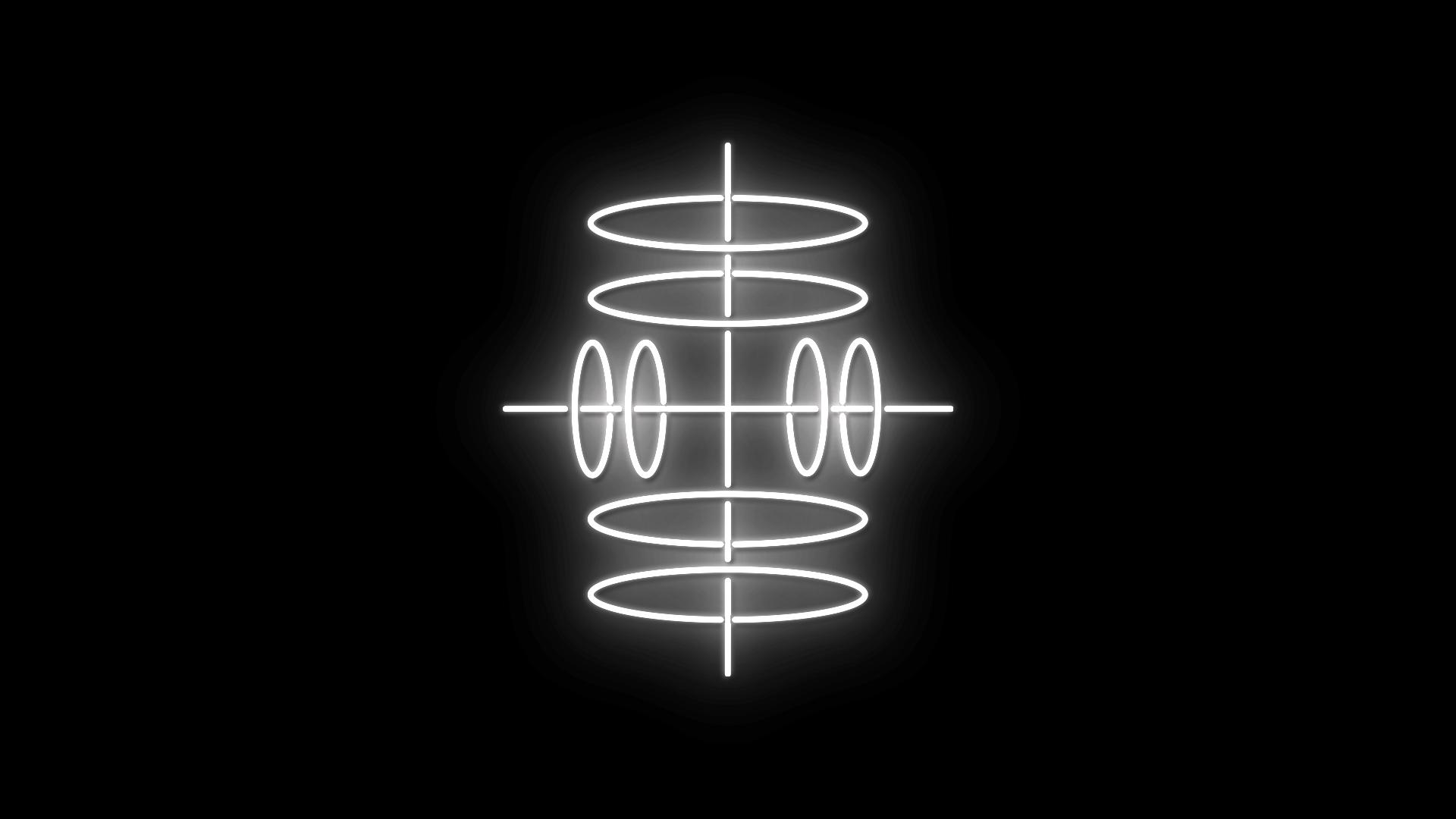 A slowly glowing white antenna logo.